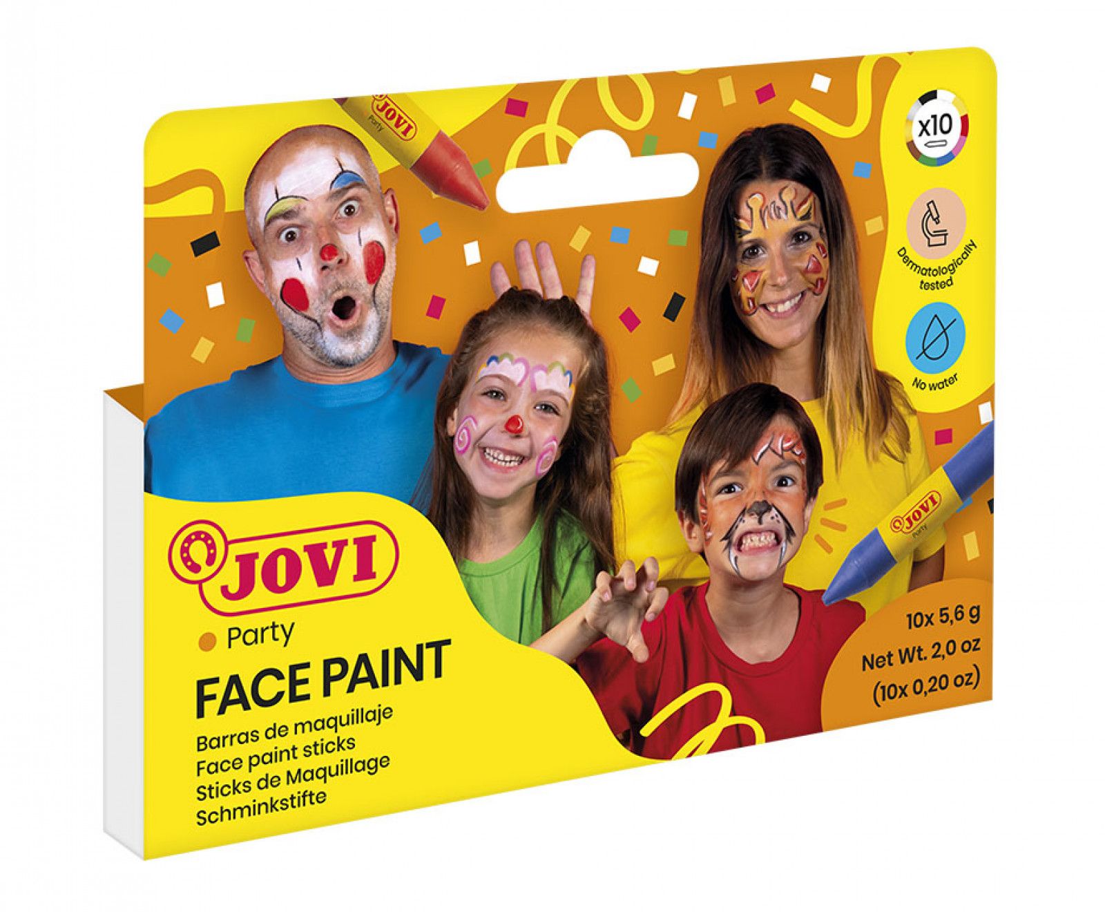 Jovi Face Paint Jovi Case 10 Face Paint Sticks Assorted Colours