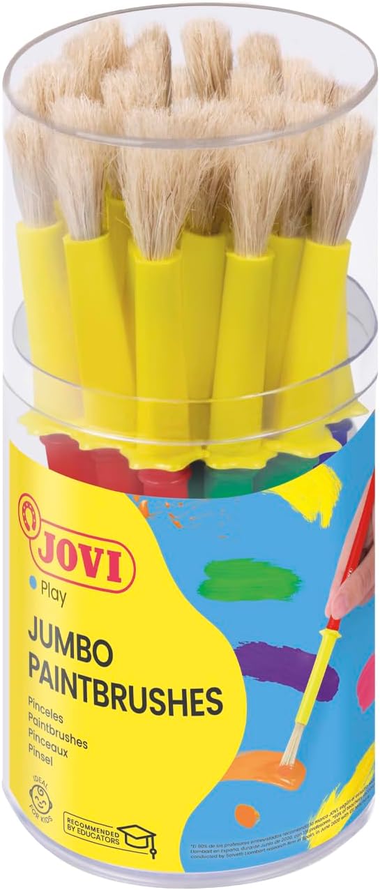 Jovi Jumbo Paint Brushes Tube 20 Medium Brushes Bristle Hair