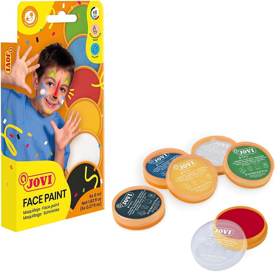 Jovi Face Paint Case 6 Jars 8Ml Face Paint Cream Assorted Colors