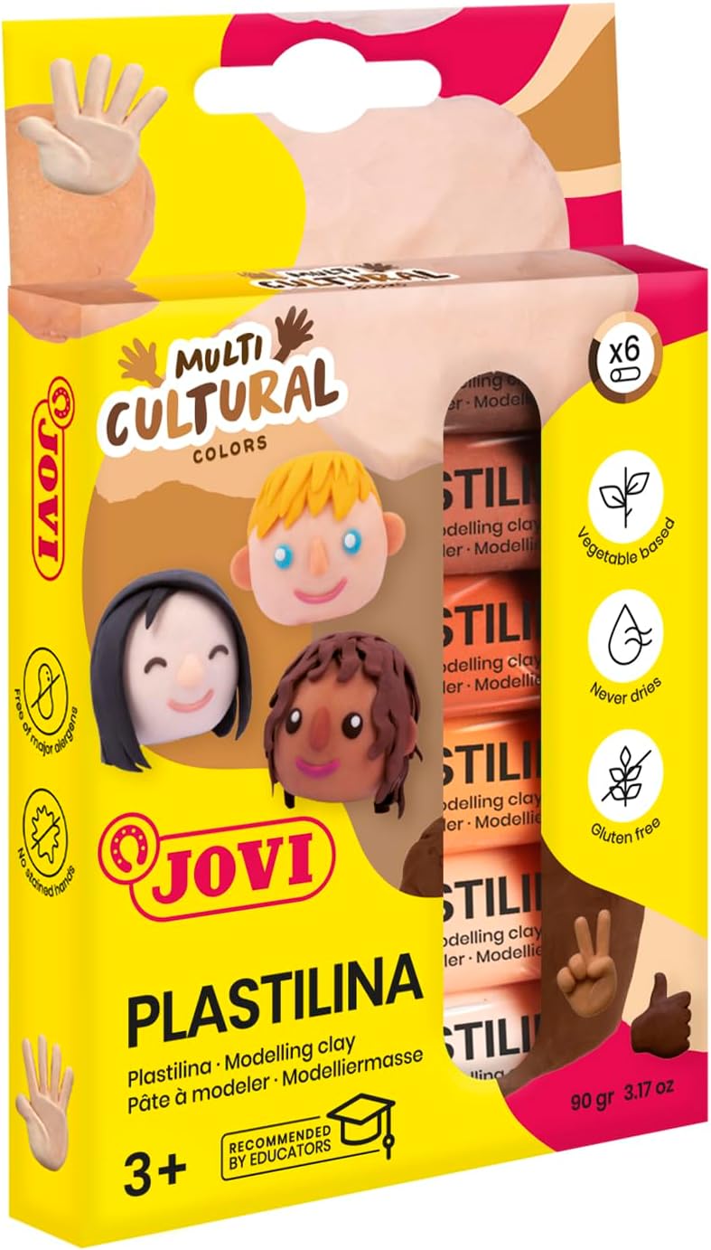 Jovi Plastilina Case 6 Bars 15 G Modelling Clay - Multicultural Colors
