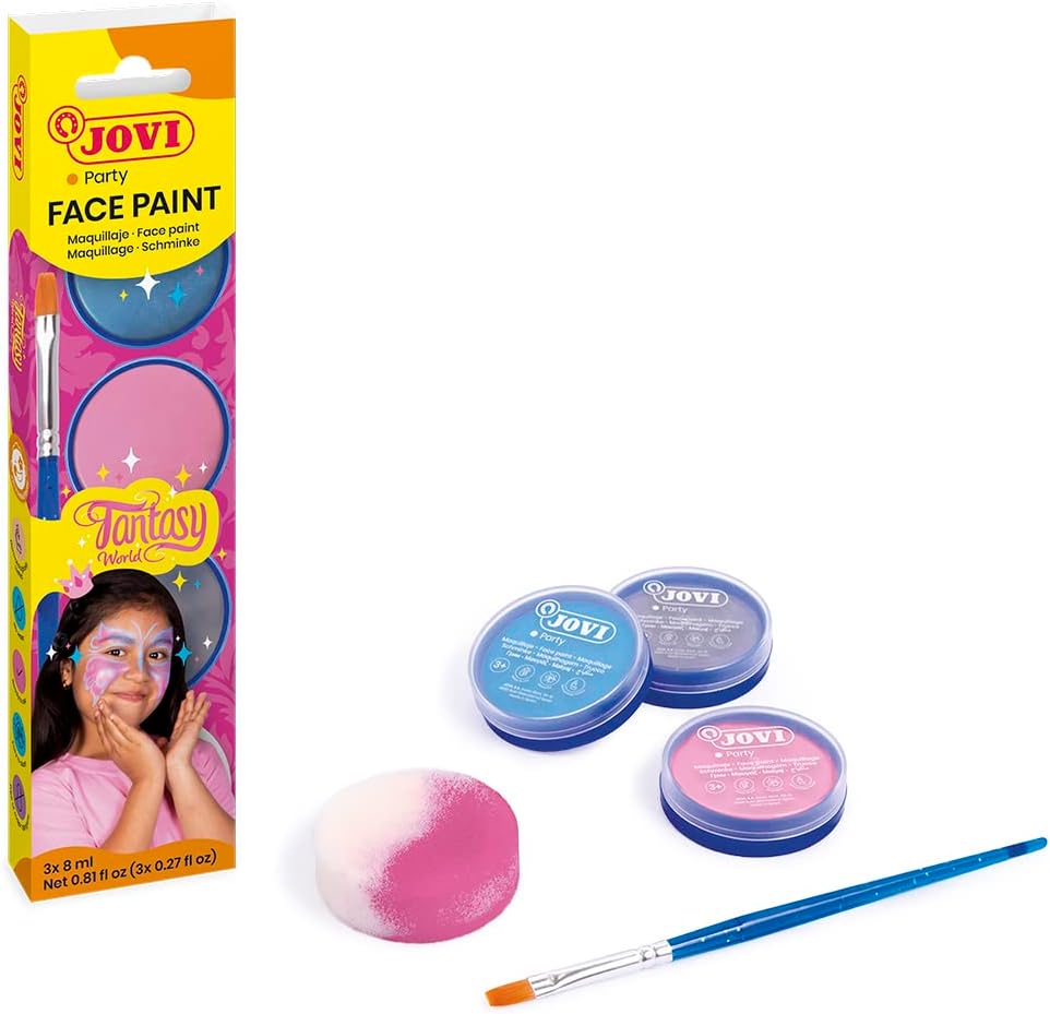 Jovi Fantasy Case 3 Jars 8Ml Face Paint Assorted Colors + Accessories