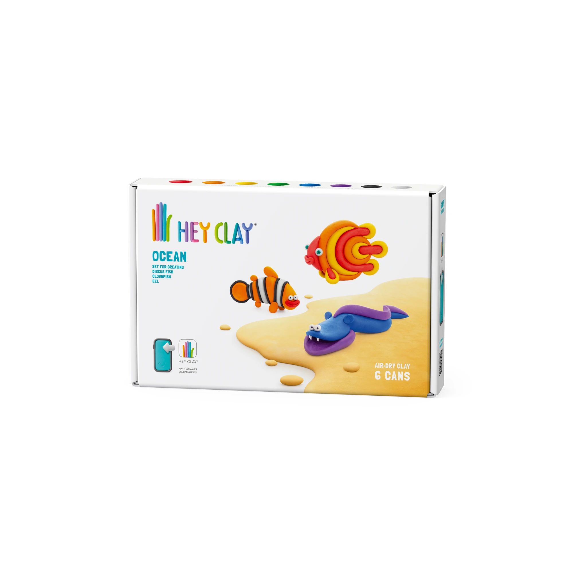 Heyclay Clownfish, Discus Fish, Eel, Series Ocean, 6 cans