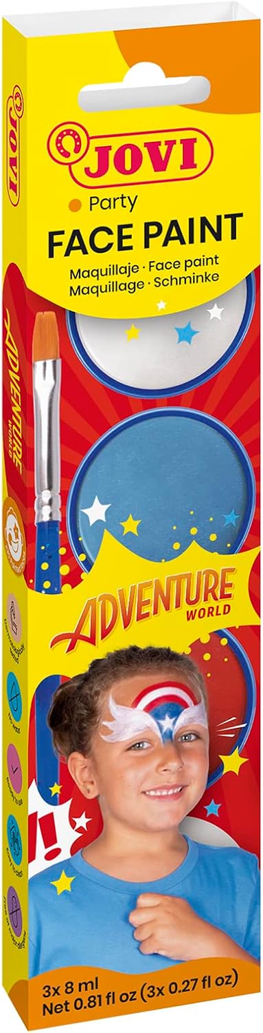 Jovi Adventure Case 3 Jars 8Ml Face Paint Assorted Colors + Accessories