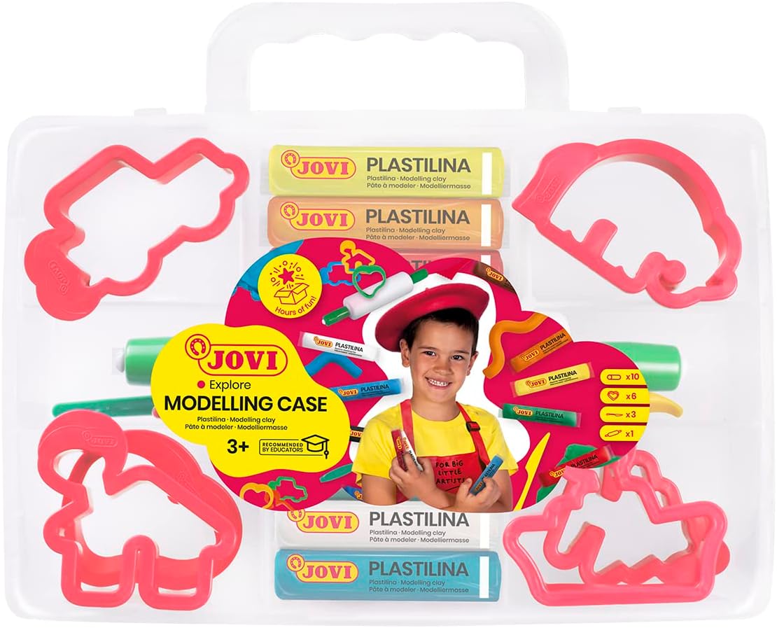 Jovi Modelling Case Set Modelling Clay 10 Bars 15Gr + 6 Cutters + 3 Modelling Tools +