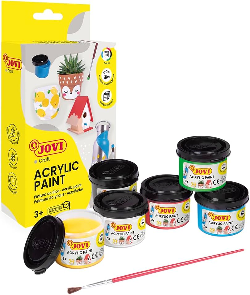 Jovi Acrylic Paint Case With 6 Bottles Of 35ml Assorted Colors + Brush