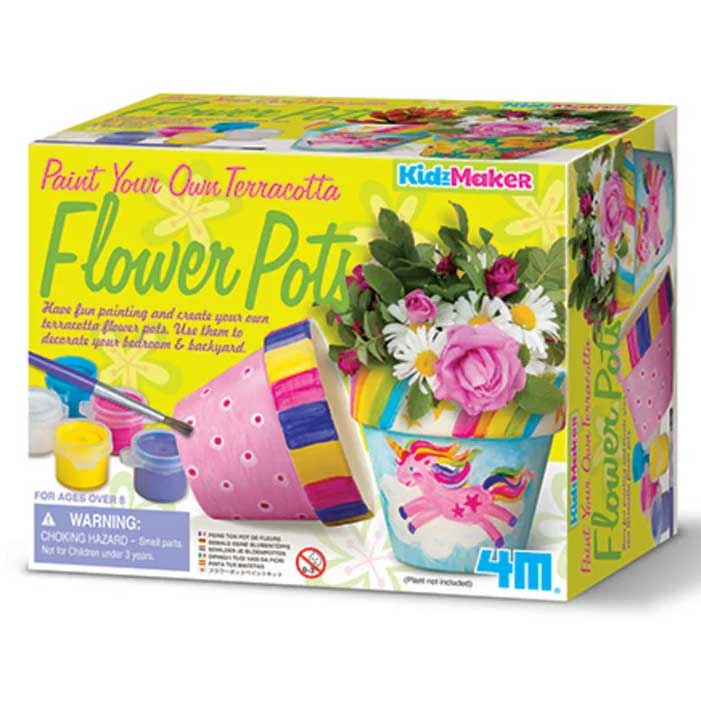 4M KidzMaker Paint Your Own Terracotta Flower Pots