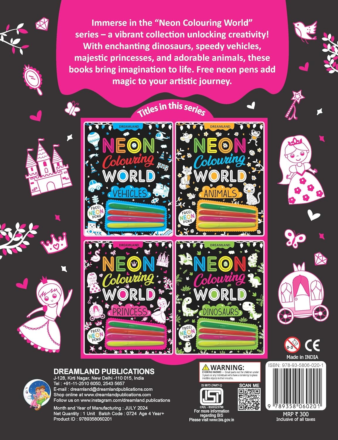 Dreamland 02. Princess Neon Colouring World Book