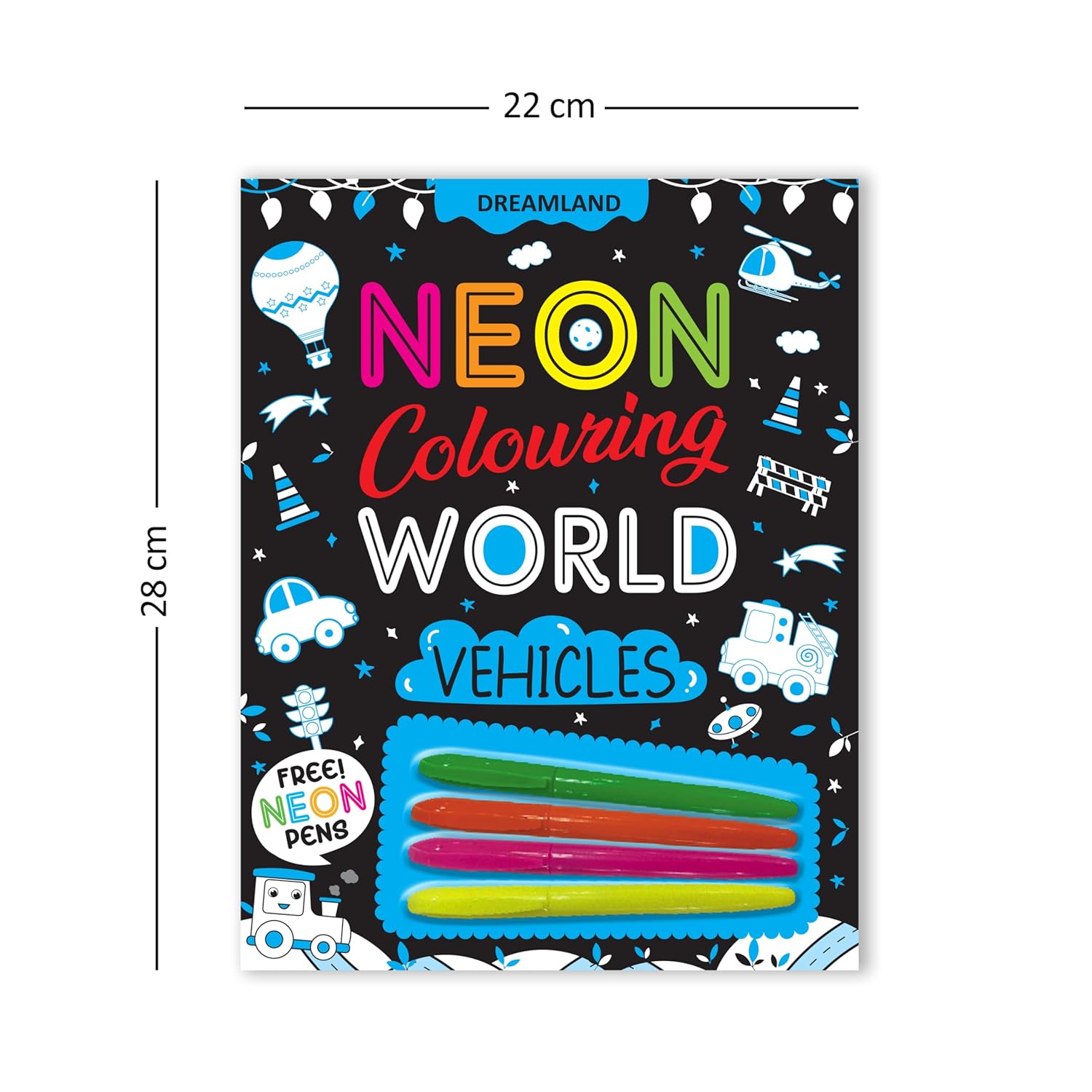 Dreamland 03. Vehicles Neon Colouring World Book