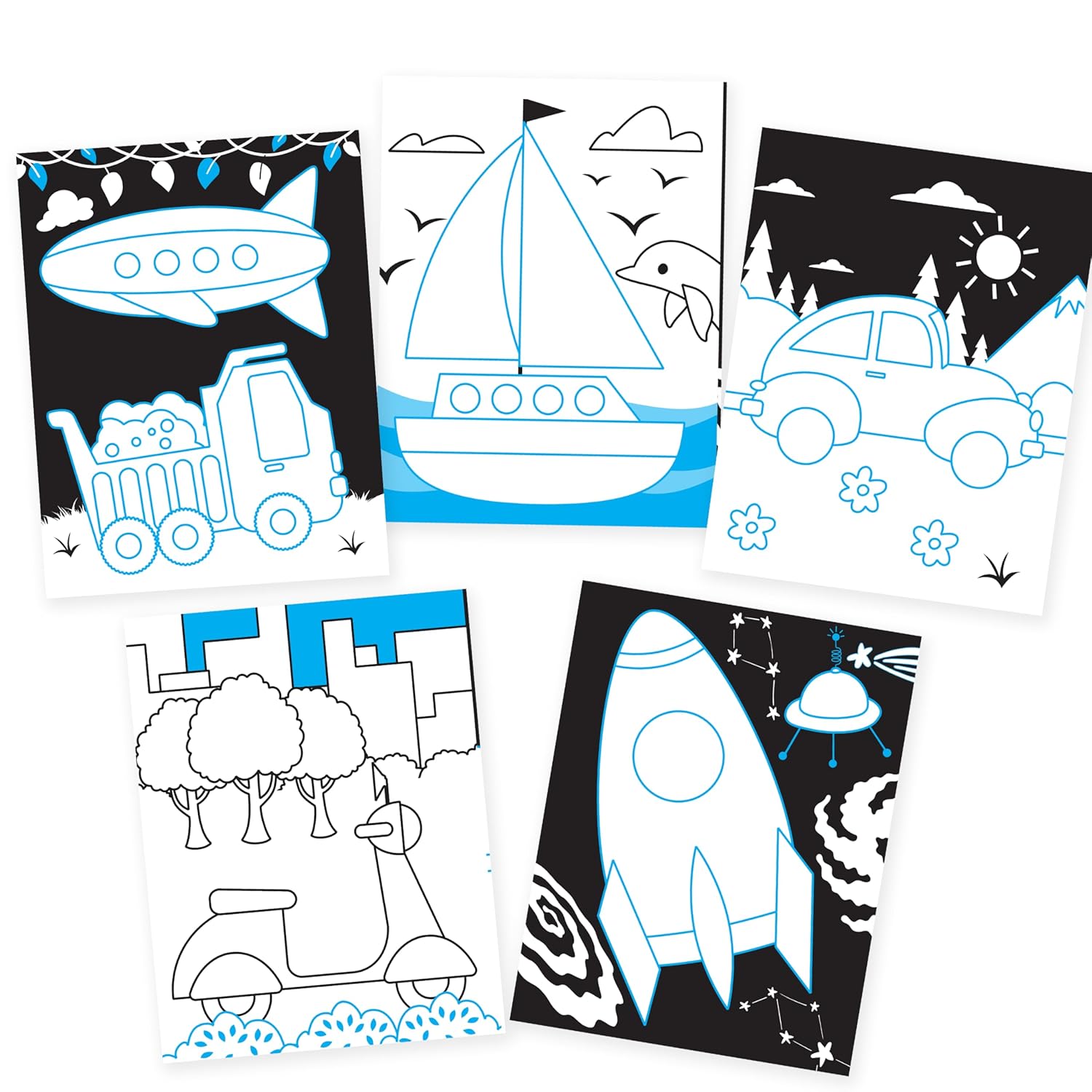 Dreamland 03. Vehicles Neon Colouring World Book