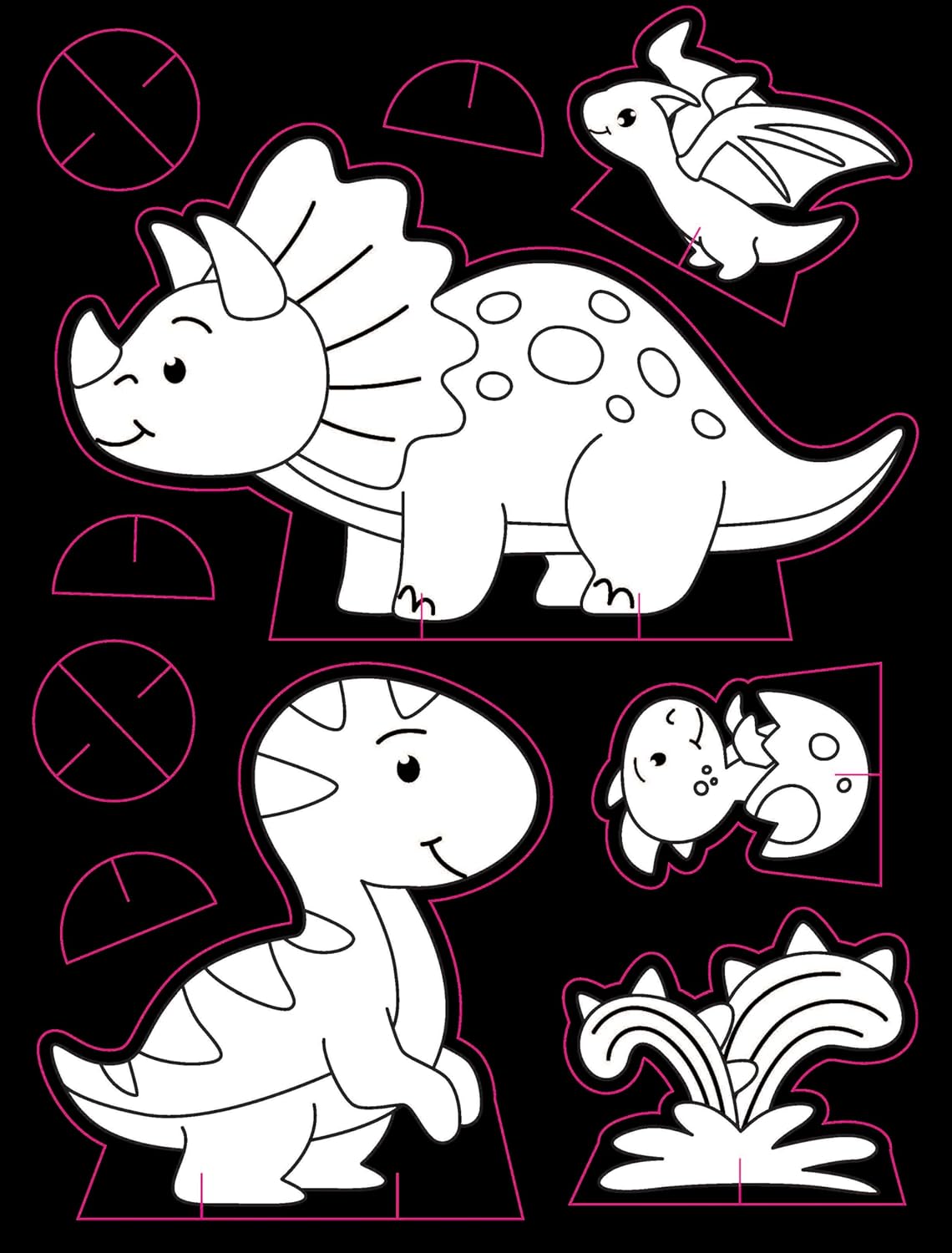 Dreamland 02. Neon Colour & Stk. Dots - Dinosaur