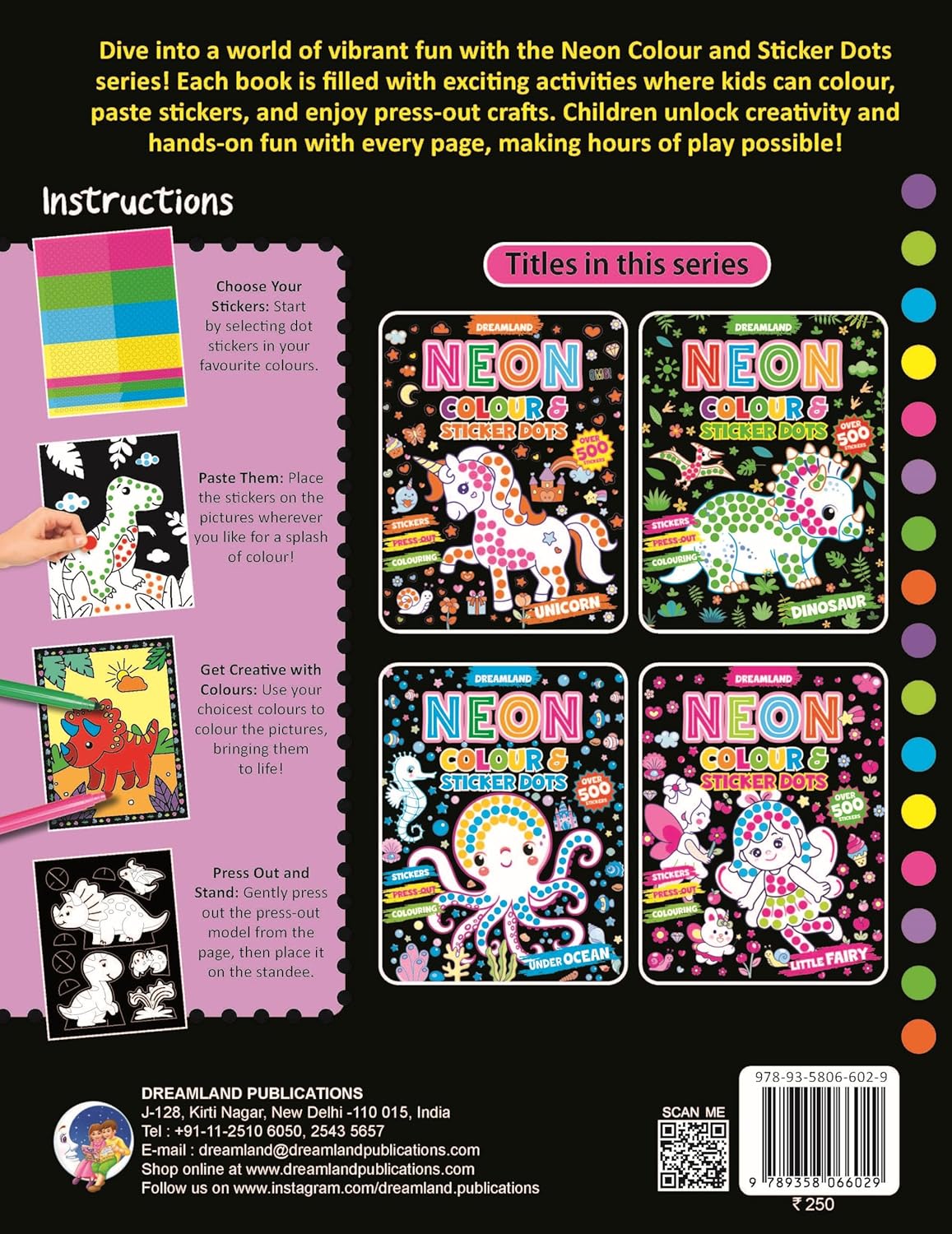 Dreamland 02. Neon Colour & Stk. Dots - Dinosaur