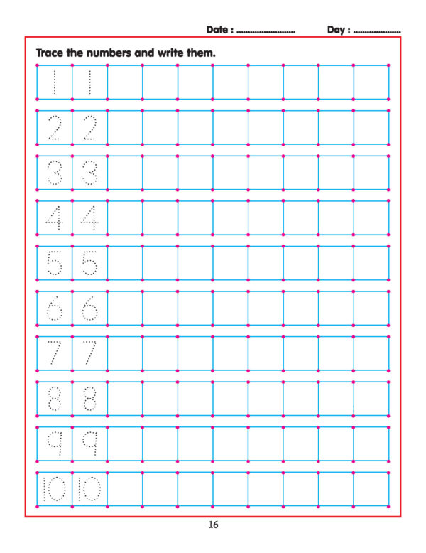 Dreamland 10. Pre School Writing Books - 1 To 10