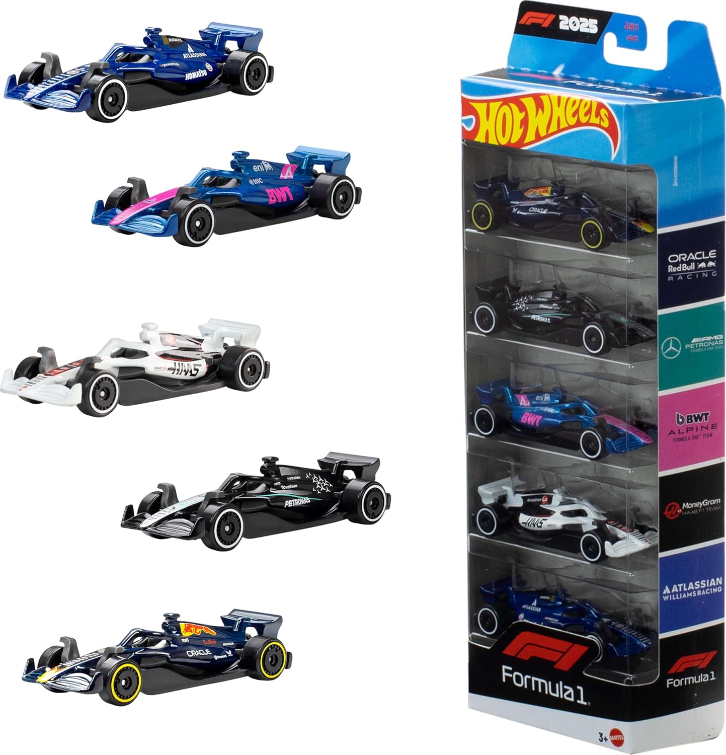 Hot Wheels Formula 1, F1 Cars 5 Car Race Pack Asst.