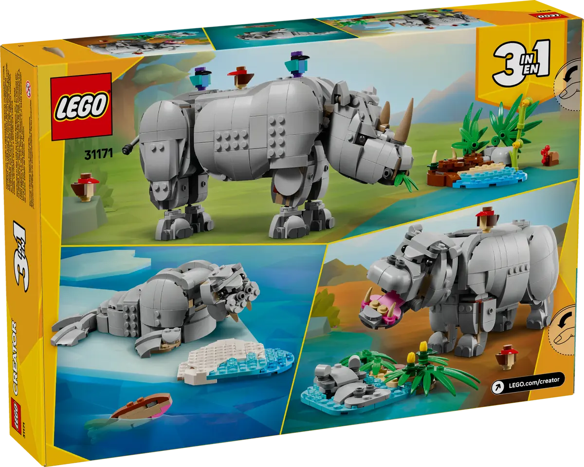 Lego Lego Creator Wild Animals: Majestic Rhino With Birds