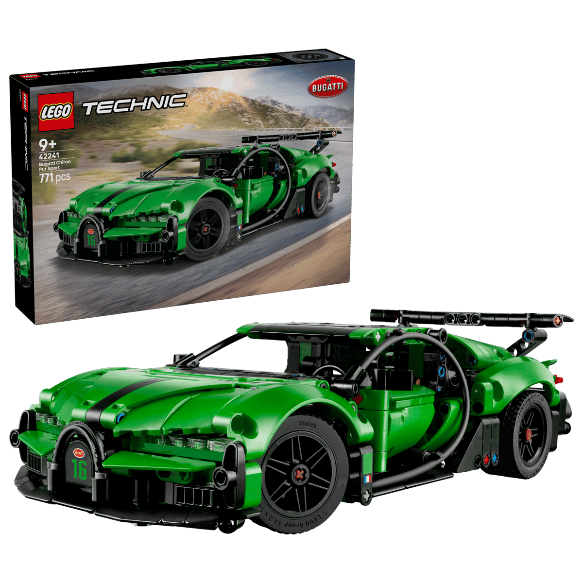 Lego Technic Green Bugatti Chiron Pur Spo