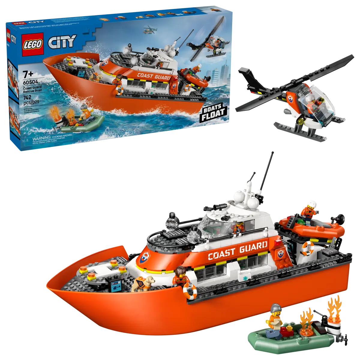 Lego City Coast Guard Rescue Boat & Helicopter
