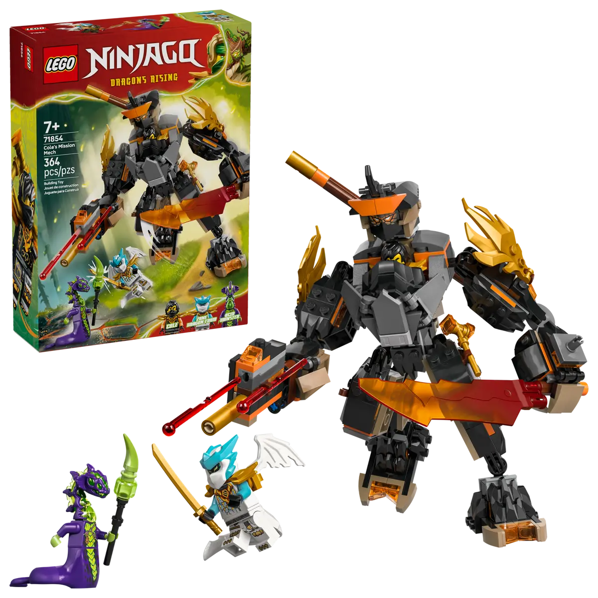 Lego Ninjago Cole's Mission Mech & Dragon Zane