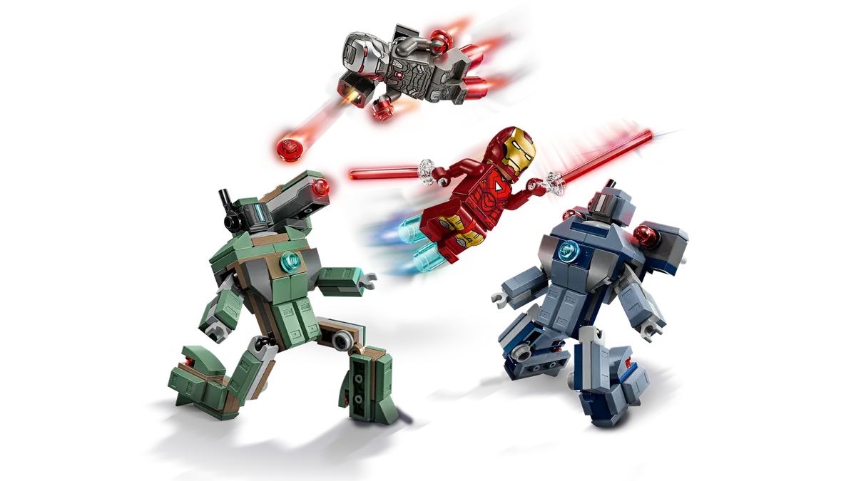 Lego Marvel Iron Man & War Machine vs Hammer Drones