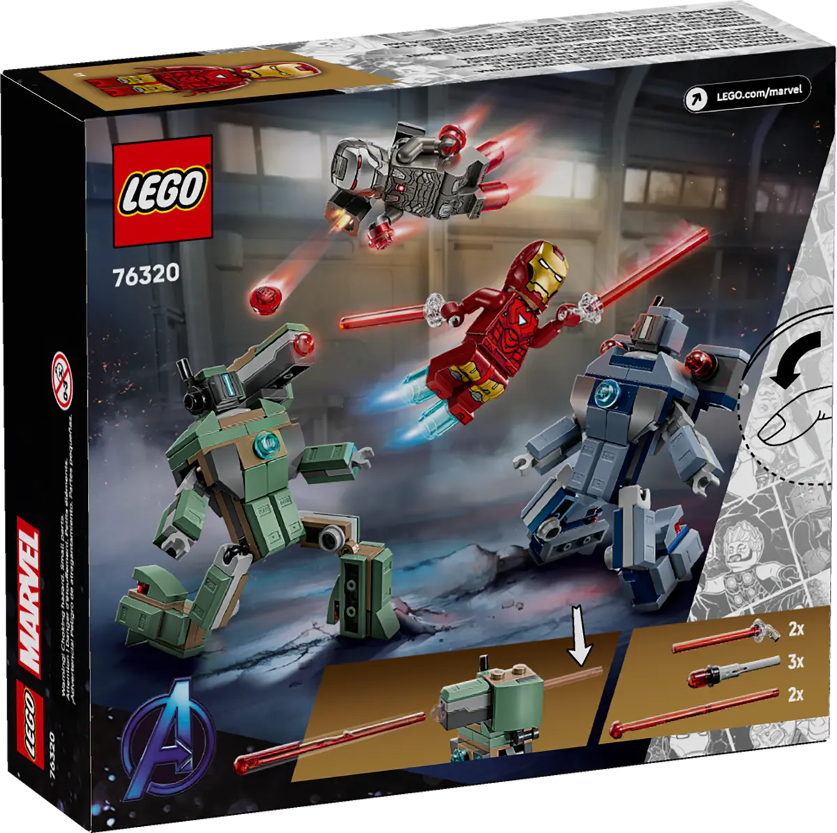 Lego Marvel Iron Man & War Machine vs Hammer Drones