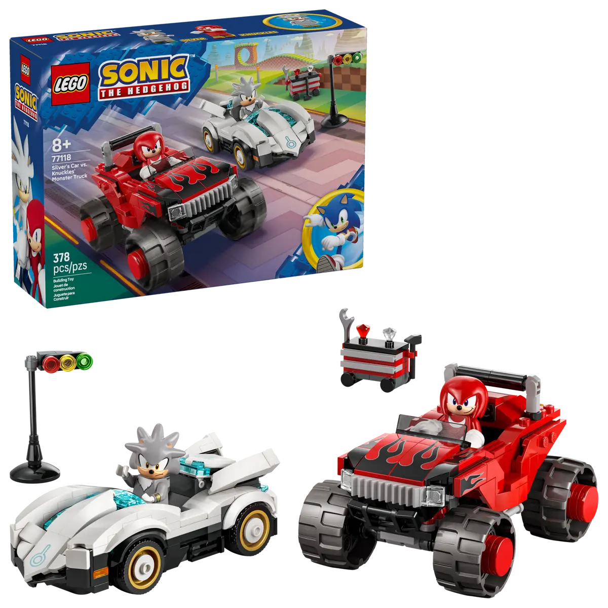 Lego Sonic the Hedgehog Silver's Car vs. Knuckles' Monster Truck