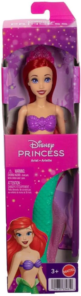 Mattel Disney Princess Ariel Mermaid Fashion Doll with Tiara and Brushable Hair