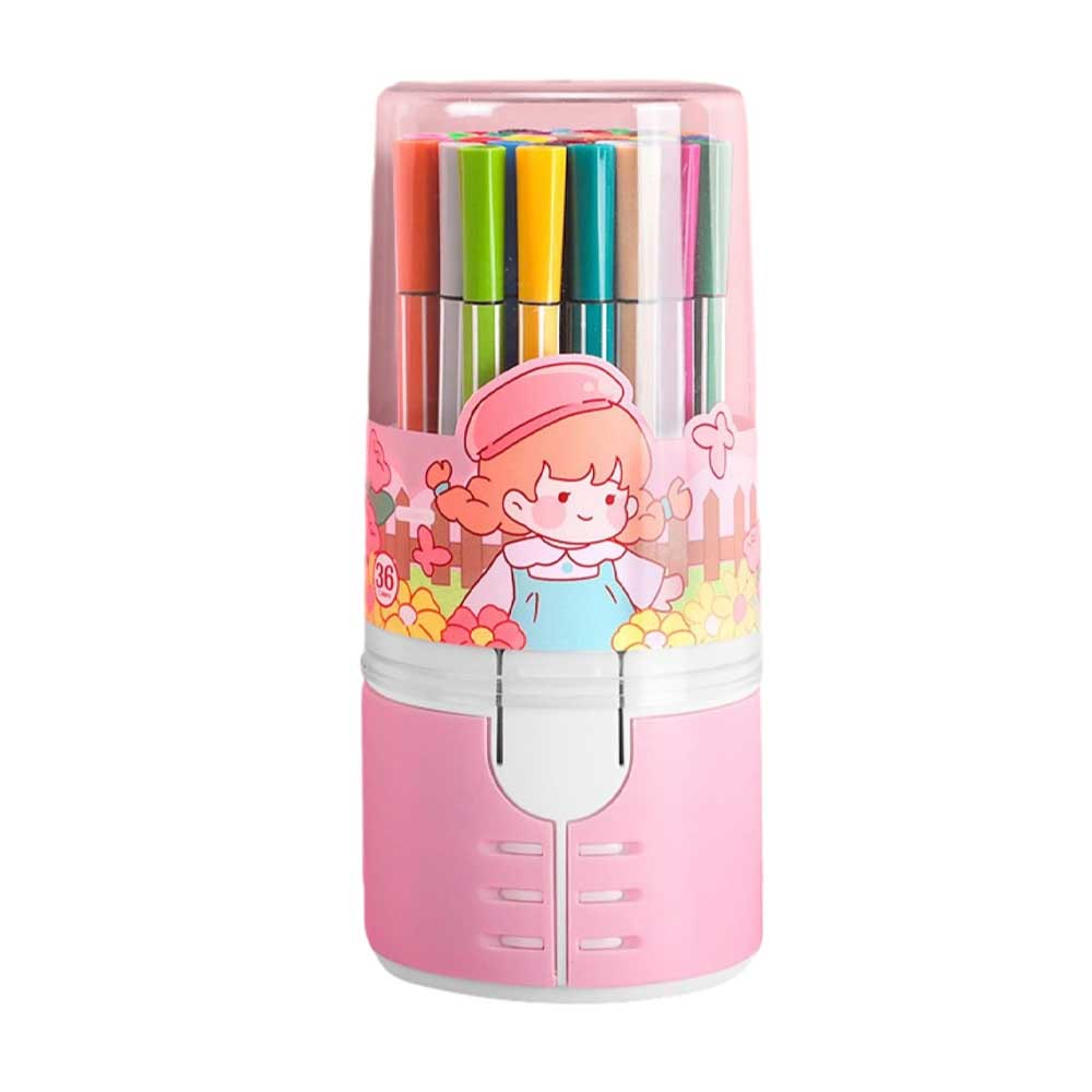 Waya Washable Watercolor Pens Bucket 36 Colours