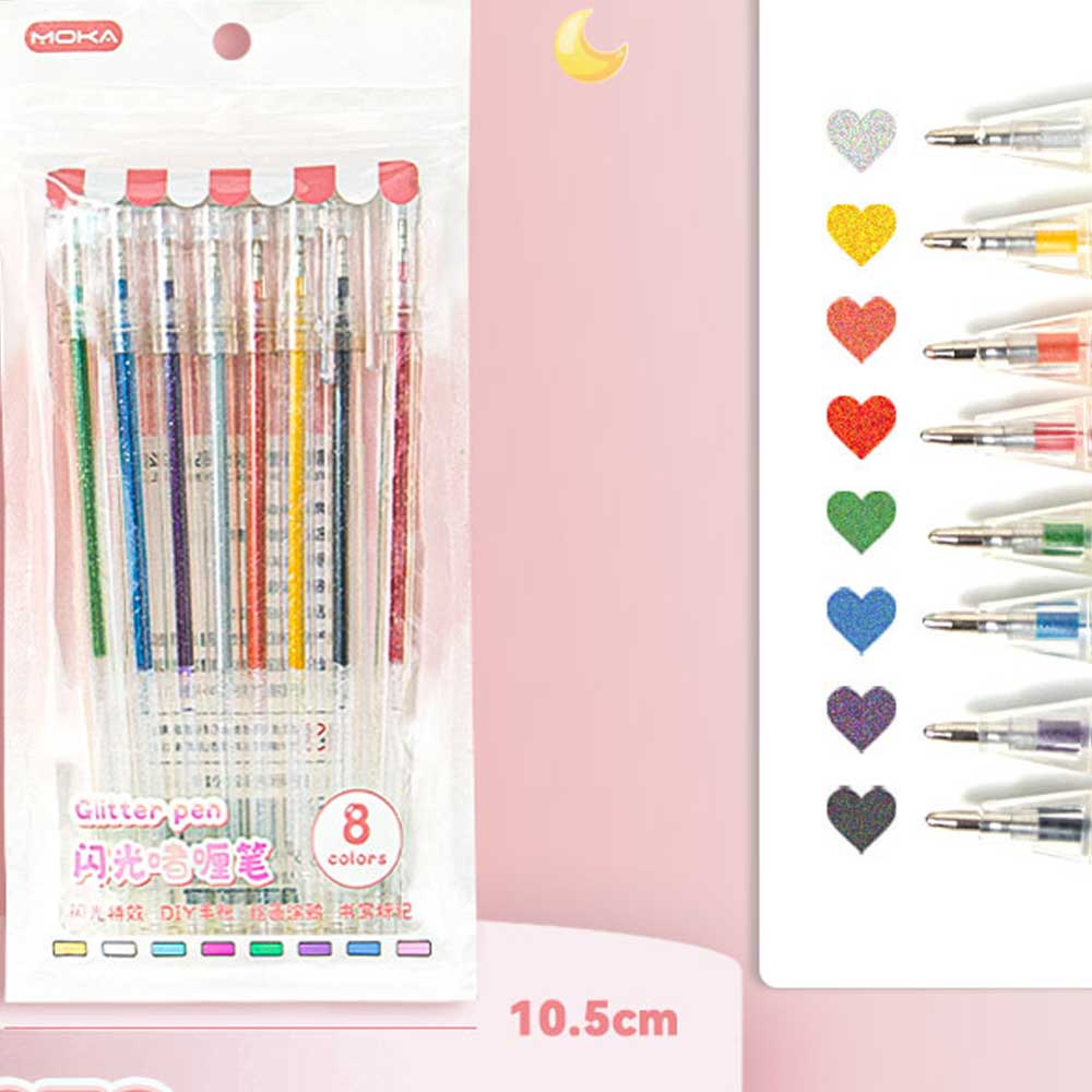 Waya Sweetheart Mi Duo Sparkling Gel Pen -8 Colors