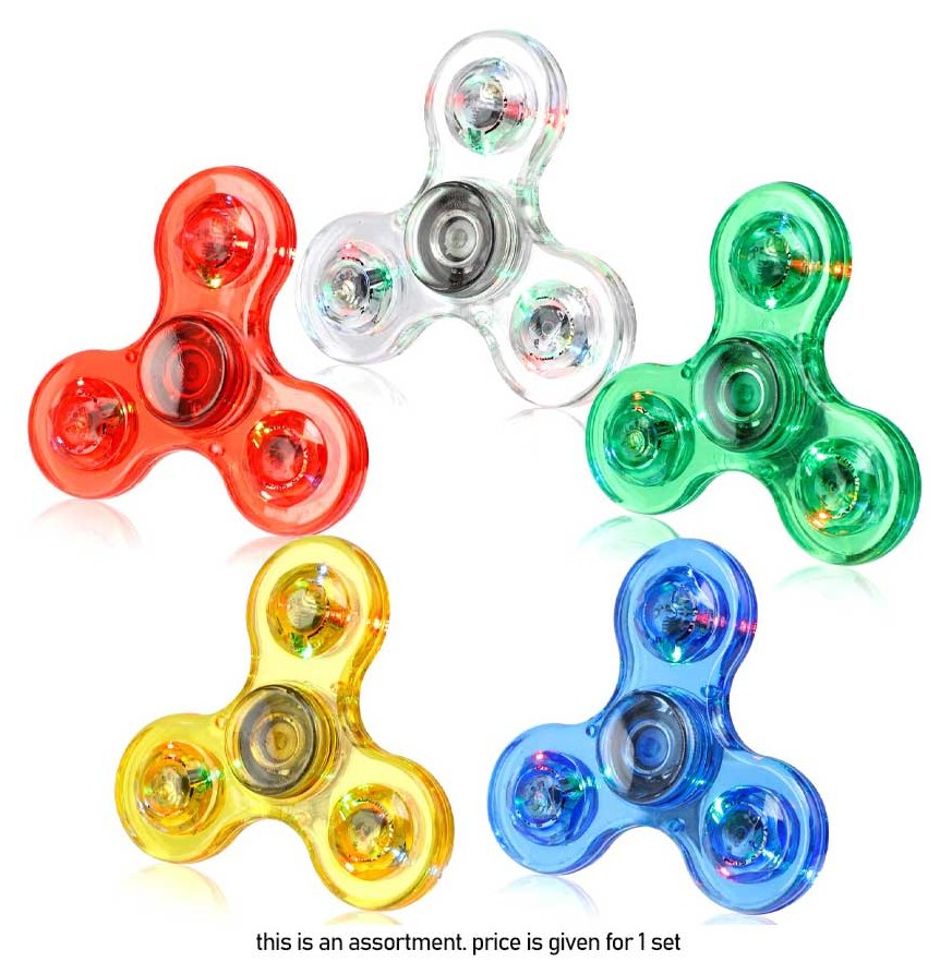Waya Transparent Fidget Spinner with Light – Mixed Colours