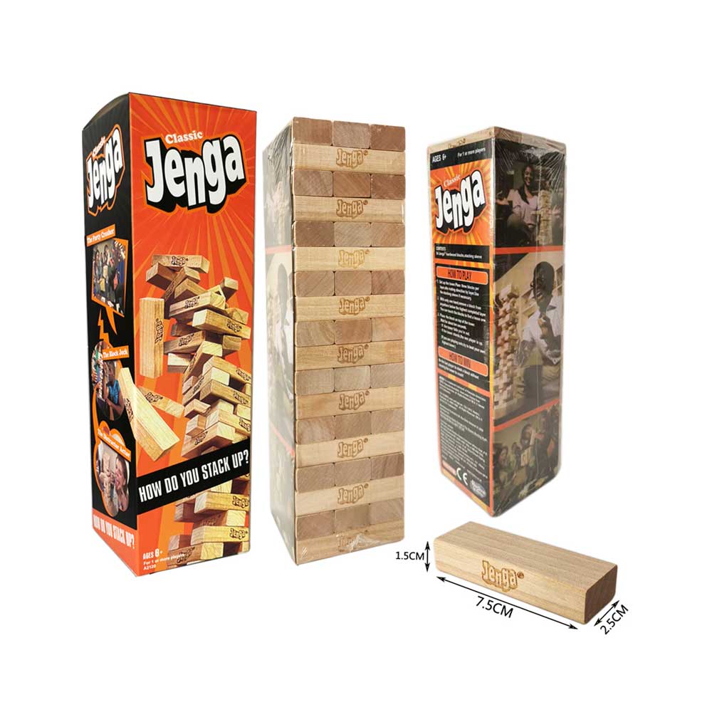 Waya Wooden 54Pcs Jenga Stacked Game