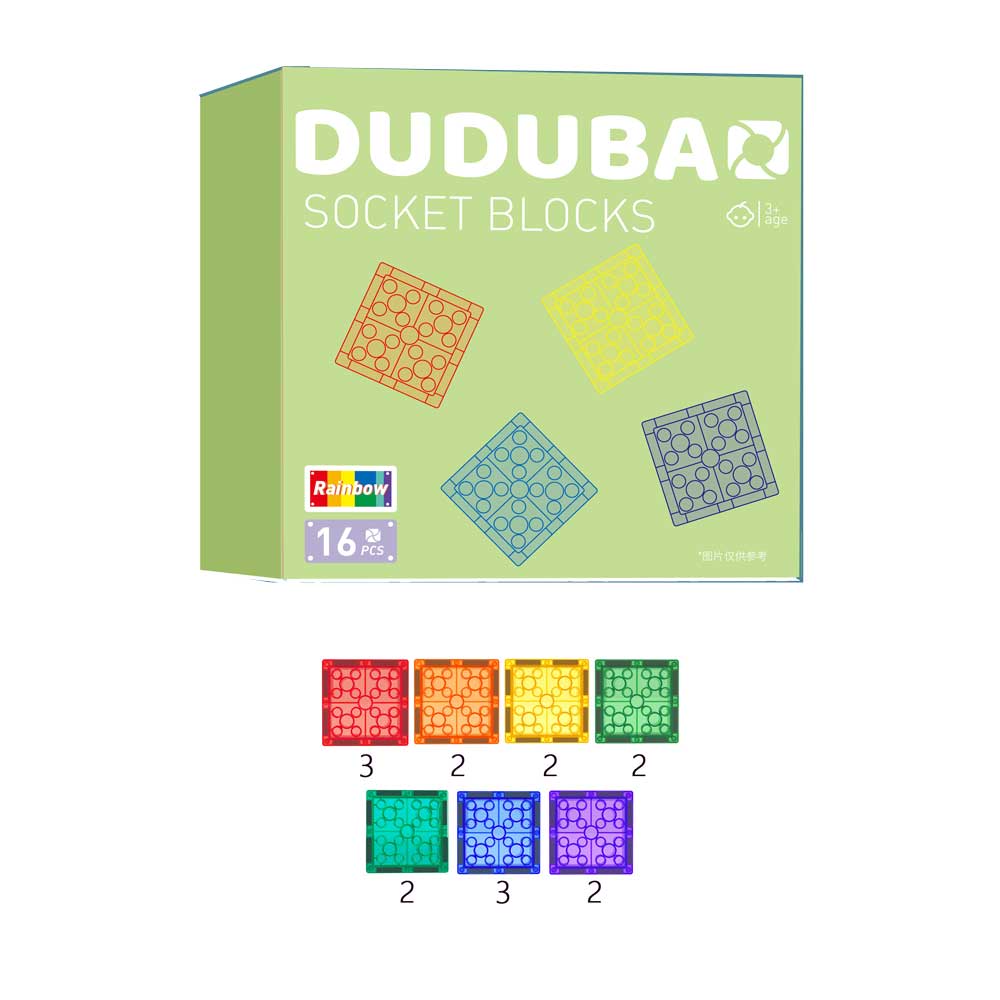 Waya Dudubao Magnetic Tiles 16 pcs Deep Colour Set