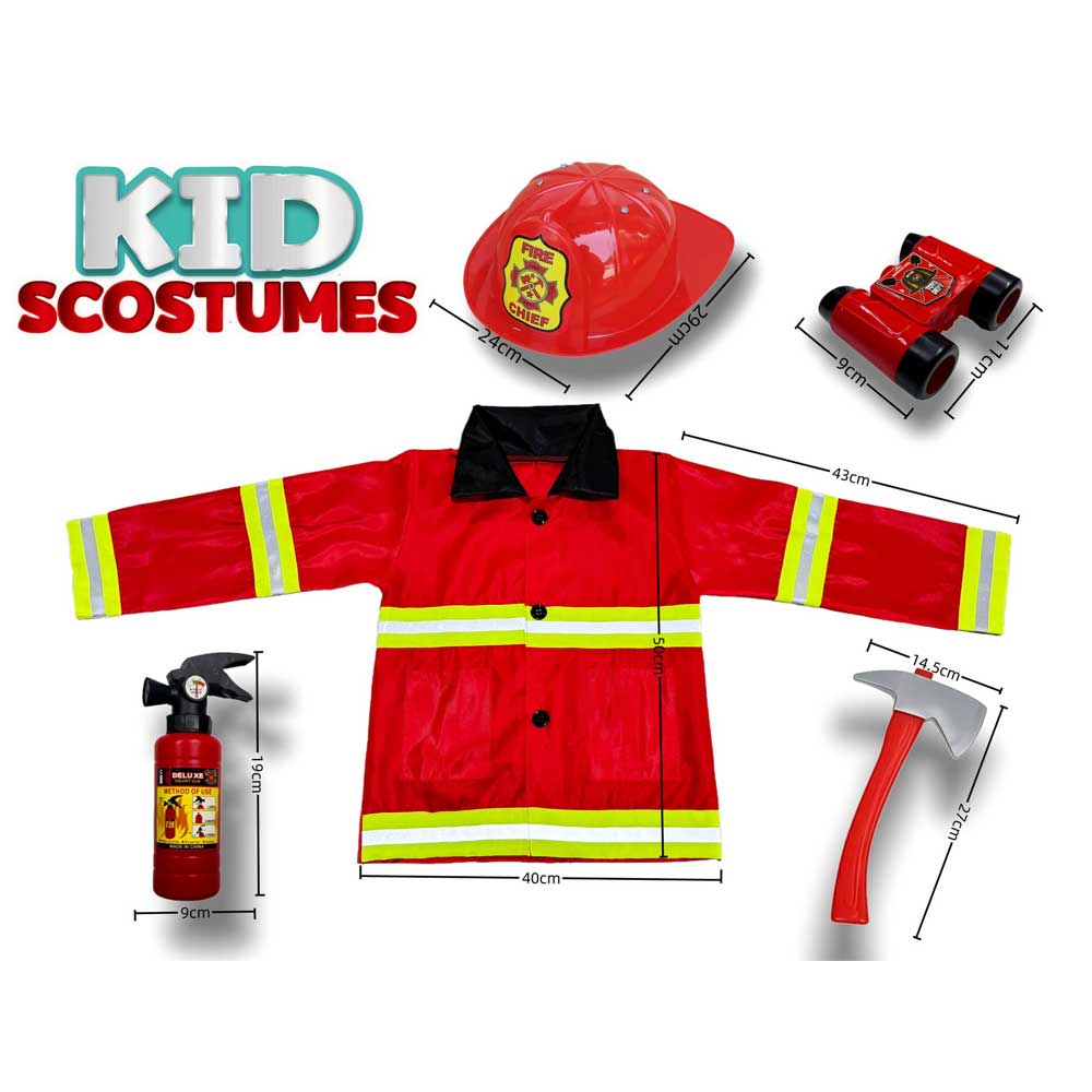 Waya 4-Piece Firefighter Role-Playing Costume 