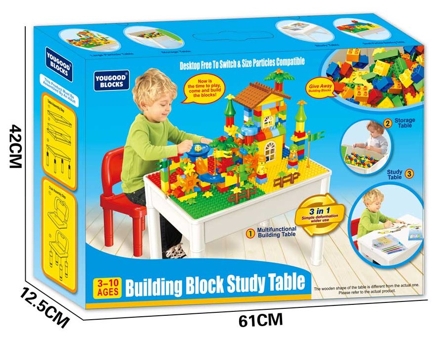 Waya Lego Compatible Building Block Table 3in1