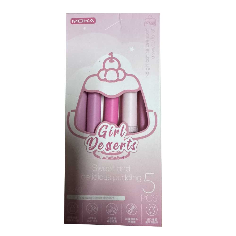 Waya Press The Gel Pen 5 pcs set – Girl Desserts